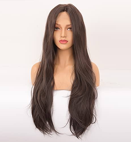 Mocha Brown Lace Front Wig with Middle Part - Image 4