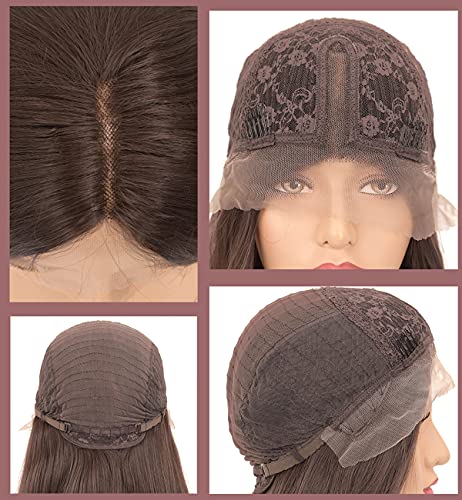 Mocha Brown Lace Front Wig with Middle Part - Image 7