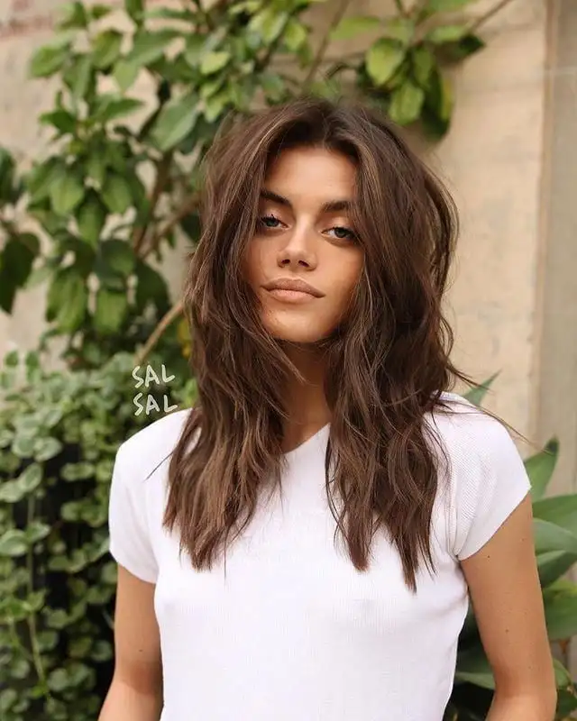 Monique Wavy Medium Long Lace Human Hair Wig with Middle Part - Image 2