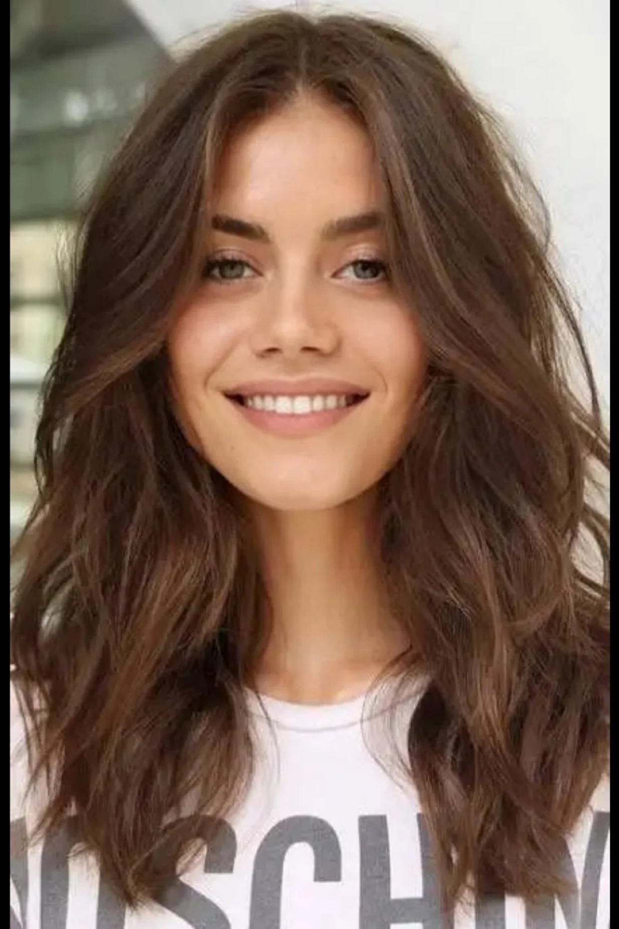 Monique Wavy Medium Long Lace Human Hair Wig with Middle Part - Image 9