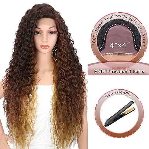 Multi Directional Parting Curly Heat Resistant Wig - Image 31