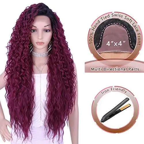 Multi Directional Parting Curly Heat Resistant Wig - Image 38
