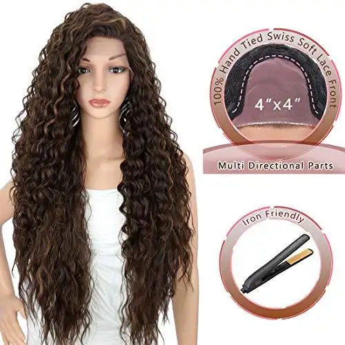 Multi Directional Parting Curly Heat Resistant Wig - Image 9