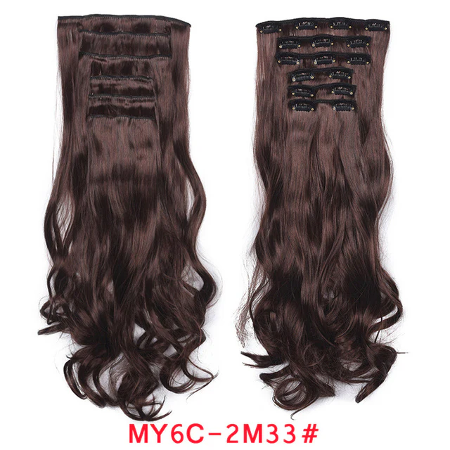 Natural Wavy Ombre Hair Piece 6Pcs/Set  Clip In Hair Extension 20Inch - Image 10