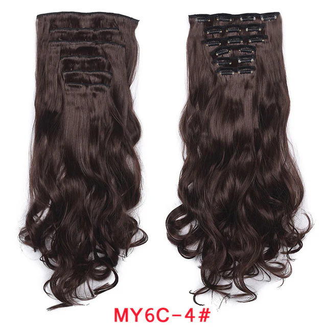 Natural Wavy Ombre Hair Piece 6Pcs/Set  Clip In Hair Extension 20Inch - Image 11