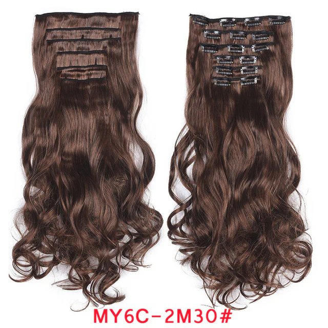 Natural Wavy Ombre Hair Piece 6Pcs/Set  Clip In Hair Extension 20Inch - Image 13