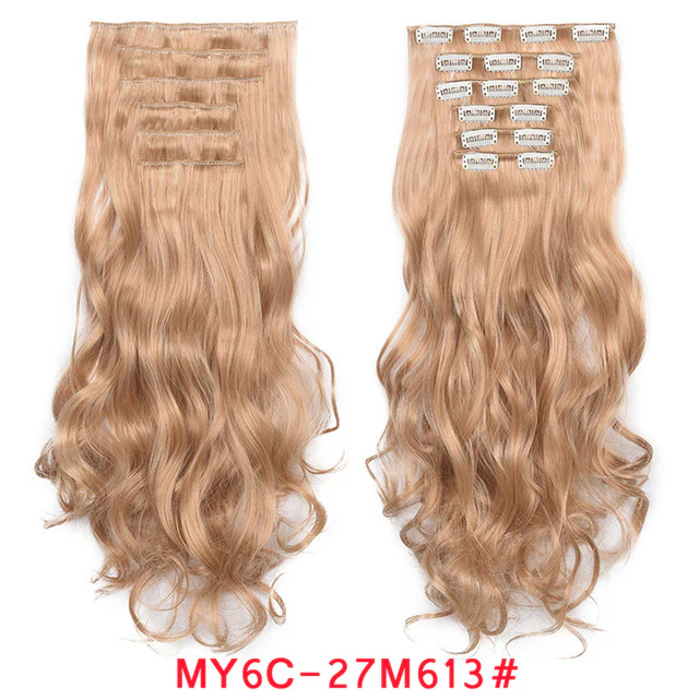 Natural Wavy Ombre Hair Piece 6Pcs/Set  Clip In Hair Extension 20Inch - Image 14