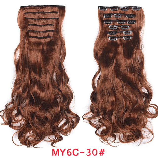 Natural Wavy Ombre Hair Piece 6Pcs/Set  Clip In Hair Extension 20Inch - Image 15