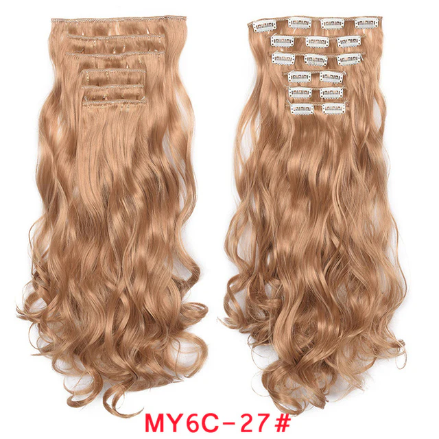 Natural Wavy Ombre Hair Piece 6Pcs/Set  Clip In Hair Extension 20Inch - Image 16