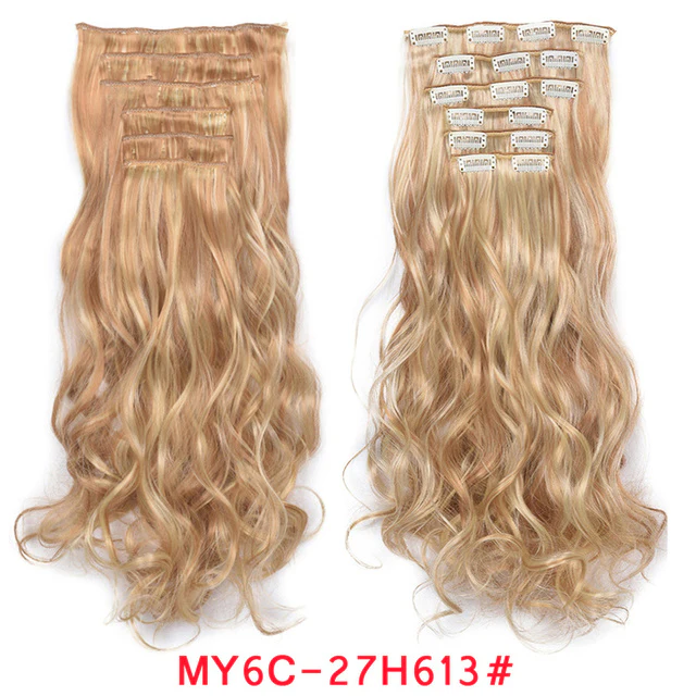 Natural Wavy Ombre Hair Piece 6Pcs/Set  Clip In Hair Extension 20Inch - Image 17