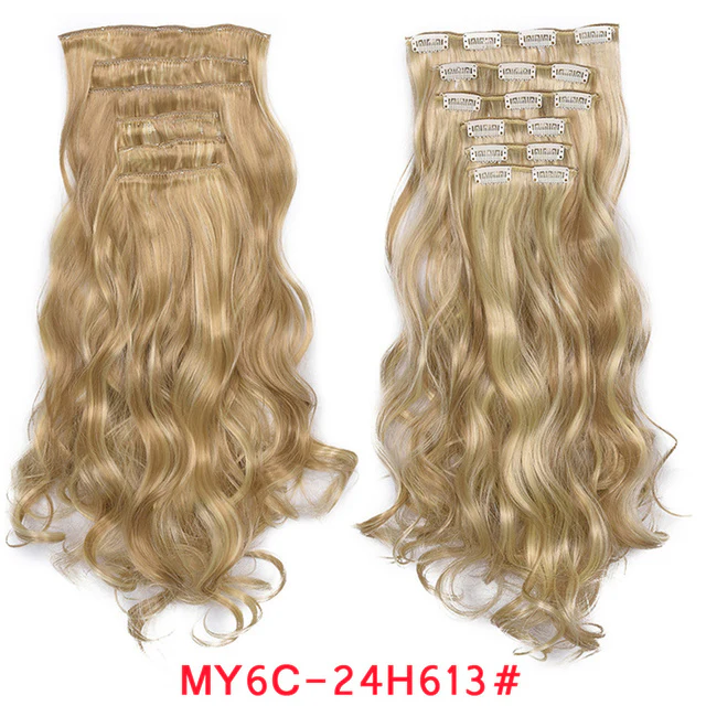Natural Wavy Ombre Hair Piece 6Pcs/Set  Clip In Hair Extension 20Inch - Image 18