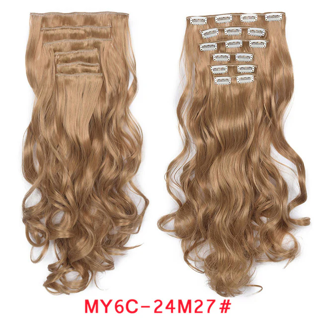 Natural Wavy Ombre Hair Piece 6Pcs/Set  Clip In Hair Extension 20Inch - Image 19