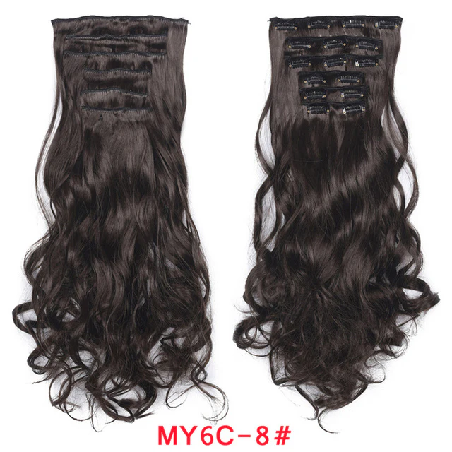 Natural Wavy Ombre Hair Piece 6Pcs/Set  Clip In Hair Extension 20Inch - Image 20