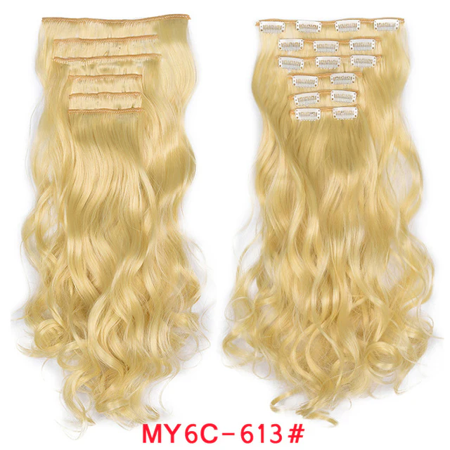 Natural Wavy Ombre Hair Piece 6Pcs/Set  Clip In Hair Extension 20Inch - Image 3
