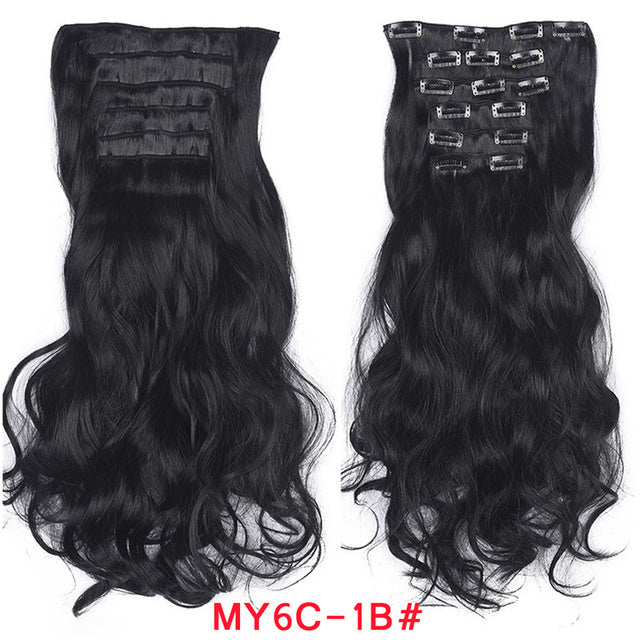 Natural Wavy Ombre Hair Piece 6Pcs/Set  Clip In Hair Extension 20Inch - Image 4