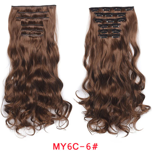 Natural Wavy Ombre Hair Piece 6Pcs/Set  Clip In Hair Extension 20Inch - Image 6