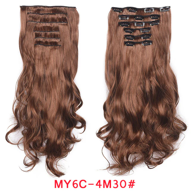 Natural Wavy Ombre Hair Piece 6Pcs/Set  Clip In Hair Extension 20Inch - Image 9