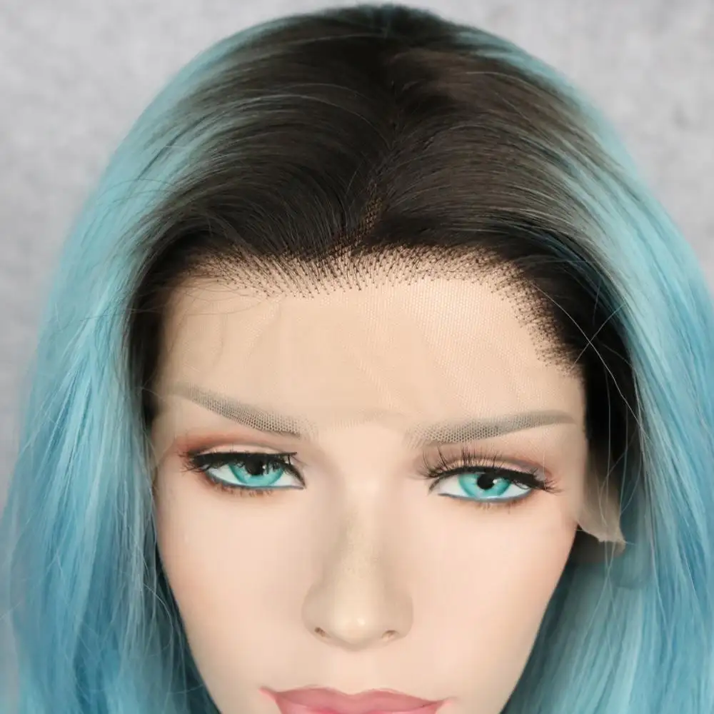 Ocean - Blue Ombre Dark Rooted Lace Front Wig - Image 5