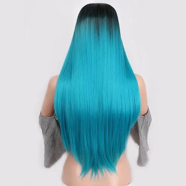 Straight Ombre 24 inch Heat Resistant Cosplay Wig - Image 4