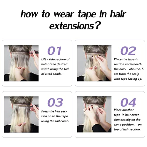 Ombre and Bayalage Tape In Human Hair Tape in Extensions - Image 44