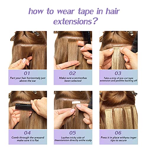 Ombre and Bayalage Tape In Human Hair Tape in Extensions - Image 6
