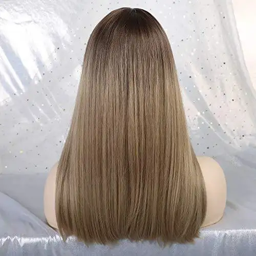 Ombre Ash Brown Straight Wig - Image 4