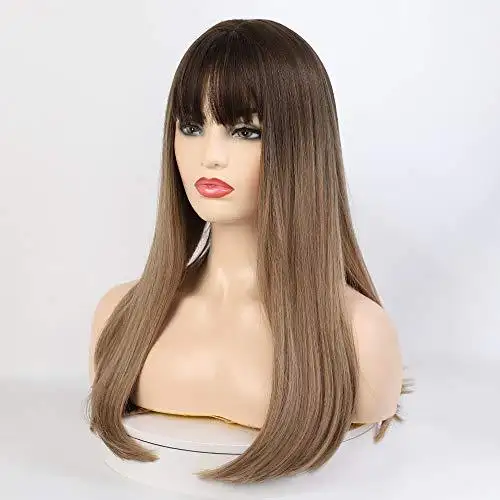 Ombre Ash Brown Straight Wig - Image 6