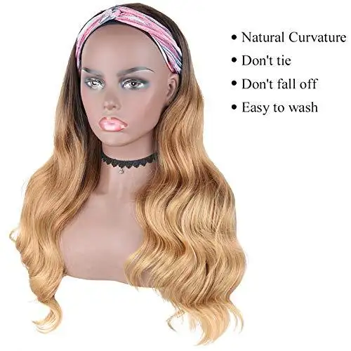 Ombre Blonde Loose Body Wave Headband Wig - Image 7