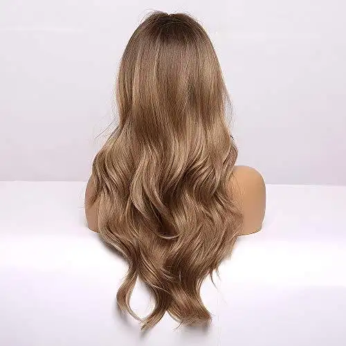 Ombre Brown Heat Resistant Fibre Long Wavy Wig - Image 2