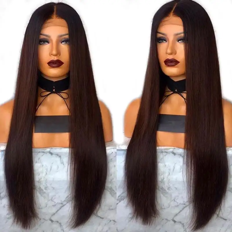 Ombre Brown Synthetic Lace Front Wig High-Temperature Fiber - Image 3