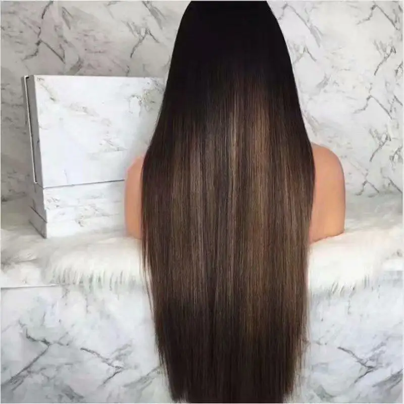 Ombre Brown Synthetic Lace Front Wig High-Temperature Fiber - Image 4