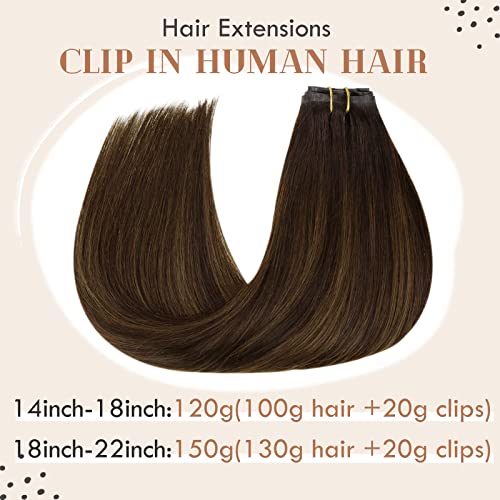 Ombre Human Hair Clip in Hair Extensions - Image 100