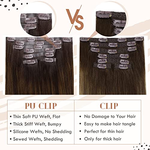 Ombre Human Hair Clip in Hair Extensions - Image 102