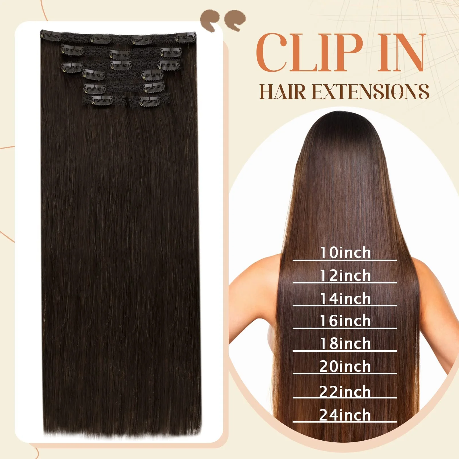 Ombre Human Hair Clip in Hair Extensions - Image 107
