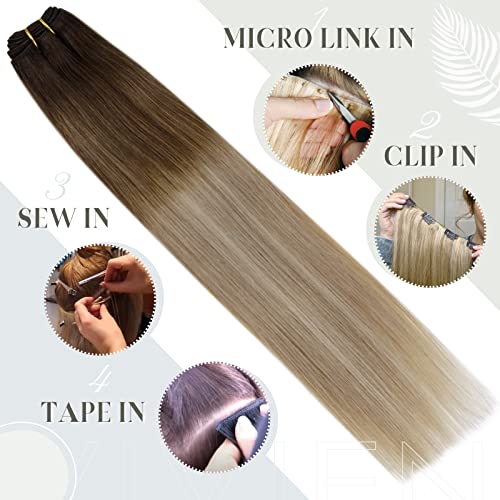 Ombre Human Hair Clip in Hair Extensions - Image 18