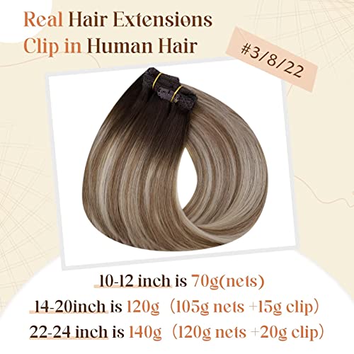 Ombre Human Hair Clip in Hair Extensions - Image 20