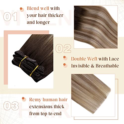 Ombre Human Hair Clip in Hair Extensions - Image 22