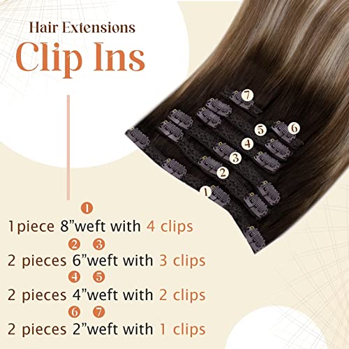 Ombre Human Hair Clip in Hair Extensions - Image 23