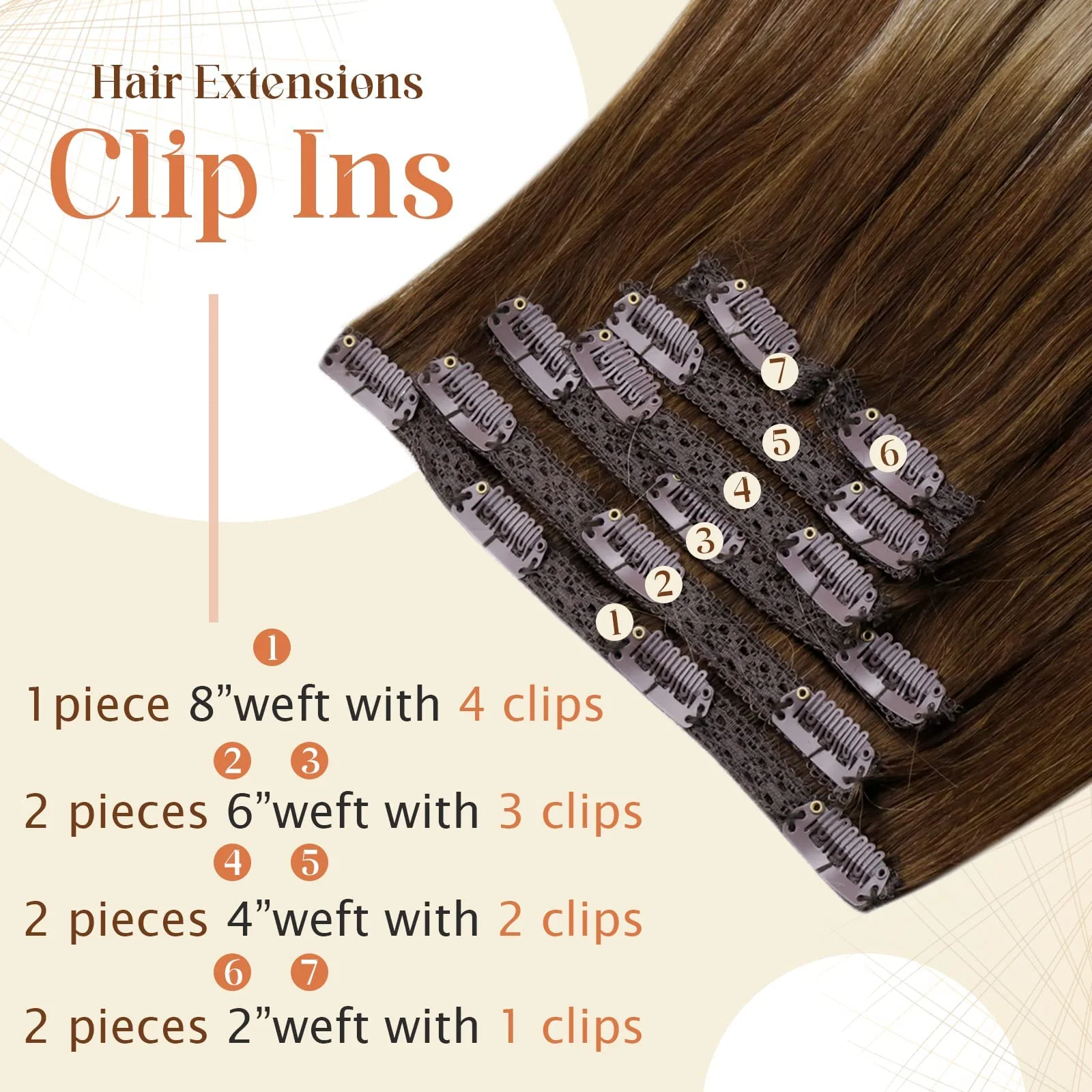 Ombre Human Hair Clip in Hair Extensions - Image 29