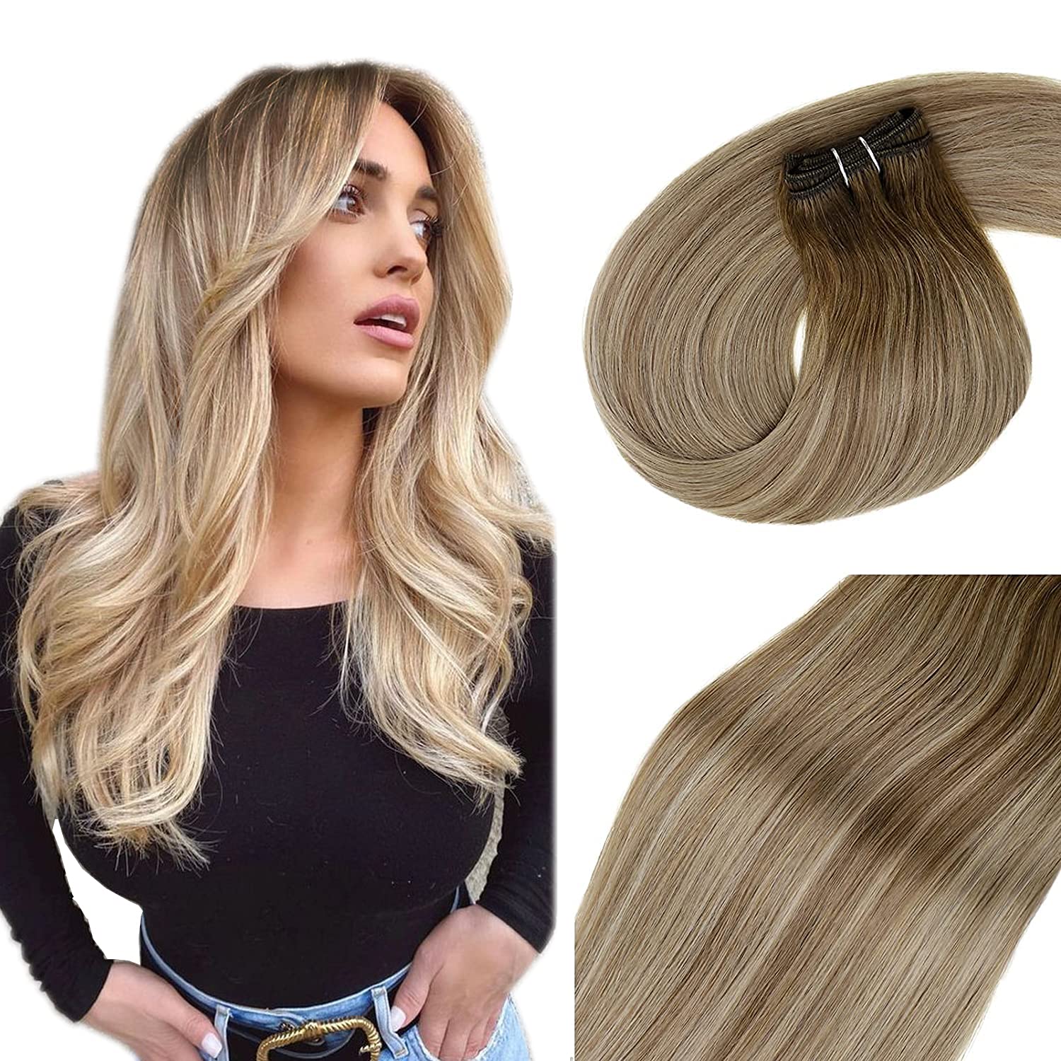 Ombre Human Hair Clip in Hair Extensions - Image 30