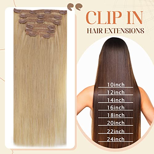 Ombre Human Hair Clip in Hair Extensions - Image 39
