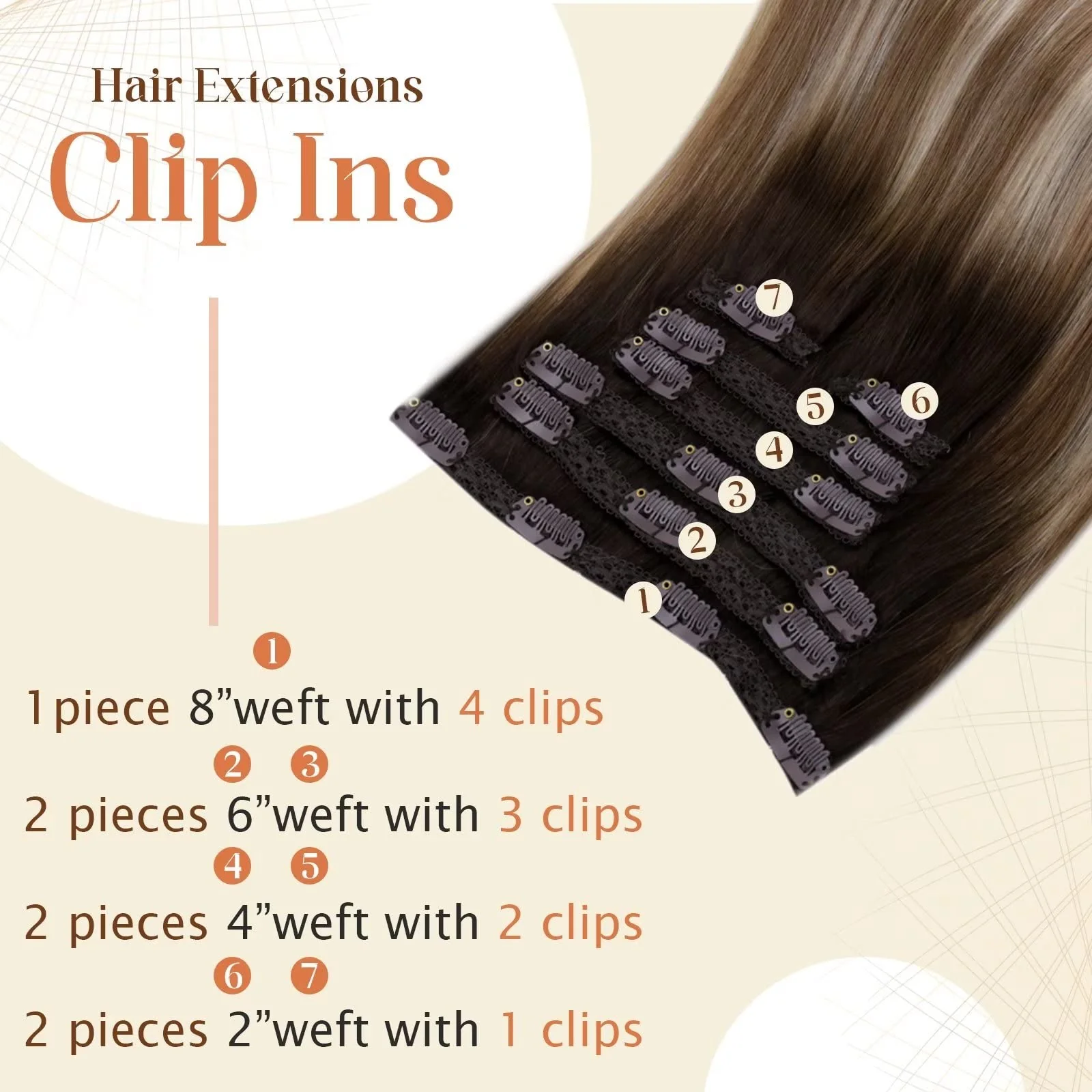 Ombre Human Hair Clip in Hair Extensions - Image 5