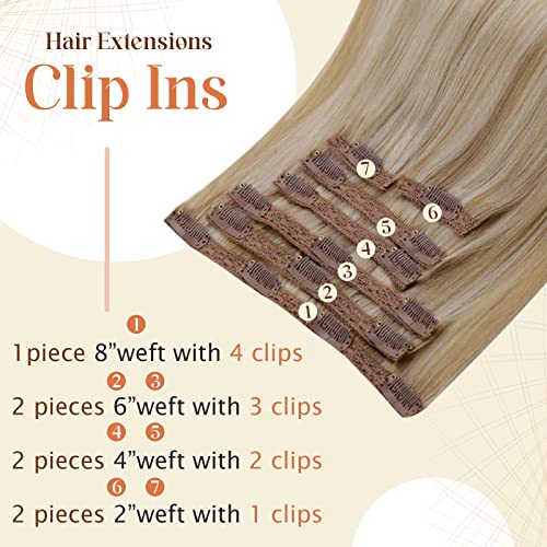 Ombre Human Hair Clip in Hair Extensions - Image 54