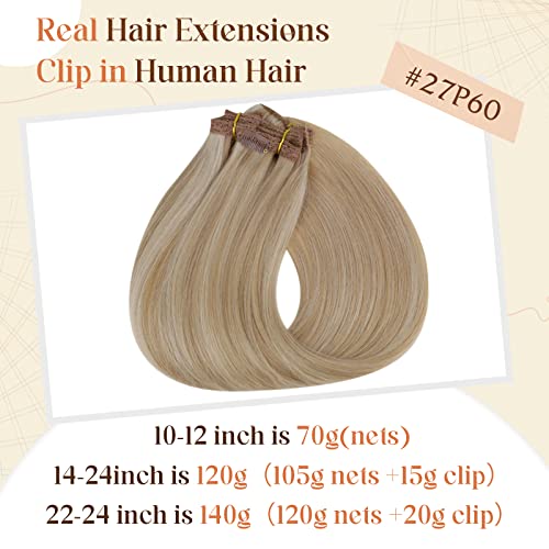 Ombre Human Hair Clip in Hair Extensions - Image 55
