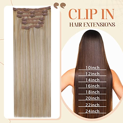 Ombre Human Hair Clip in Hair Extensions - Image 56