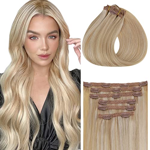 Ombre Human Hair Clip in Hair Extensions - Image 69