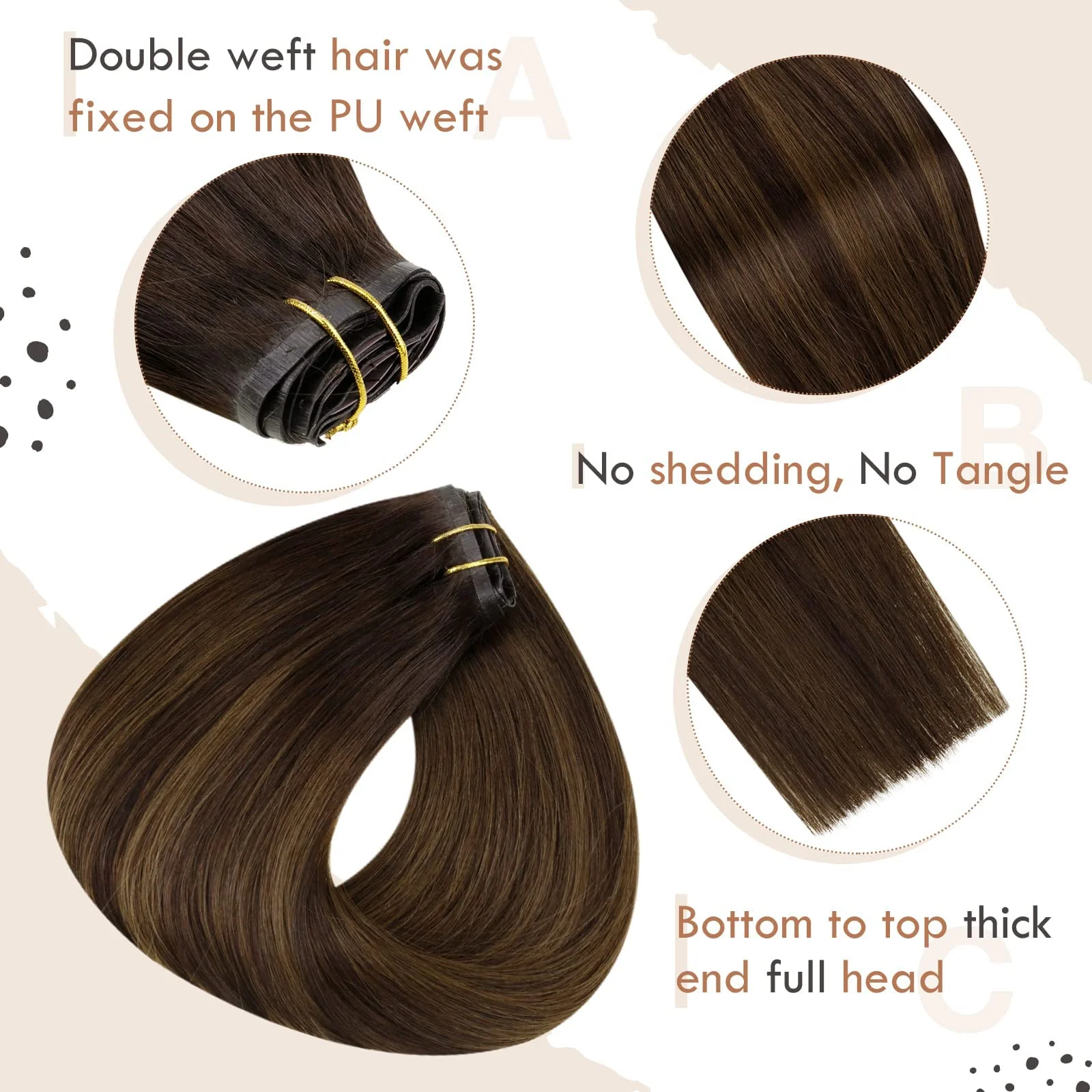 Ombre Human Hair Clip in Hair Extensions - Image 79
