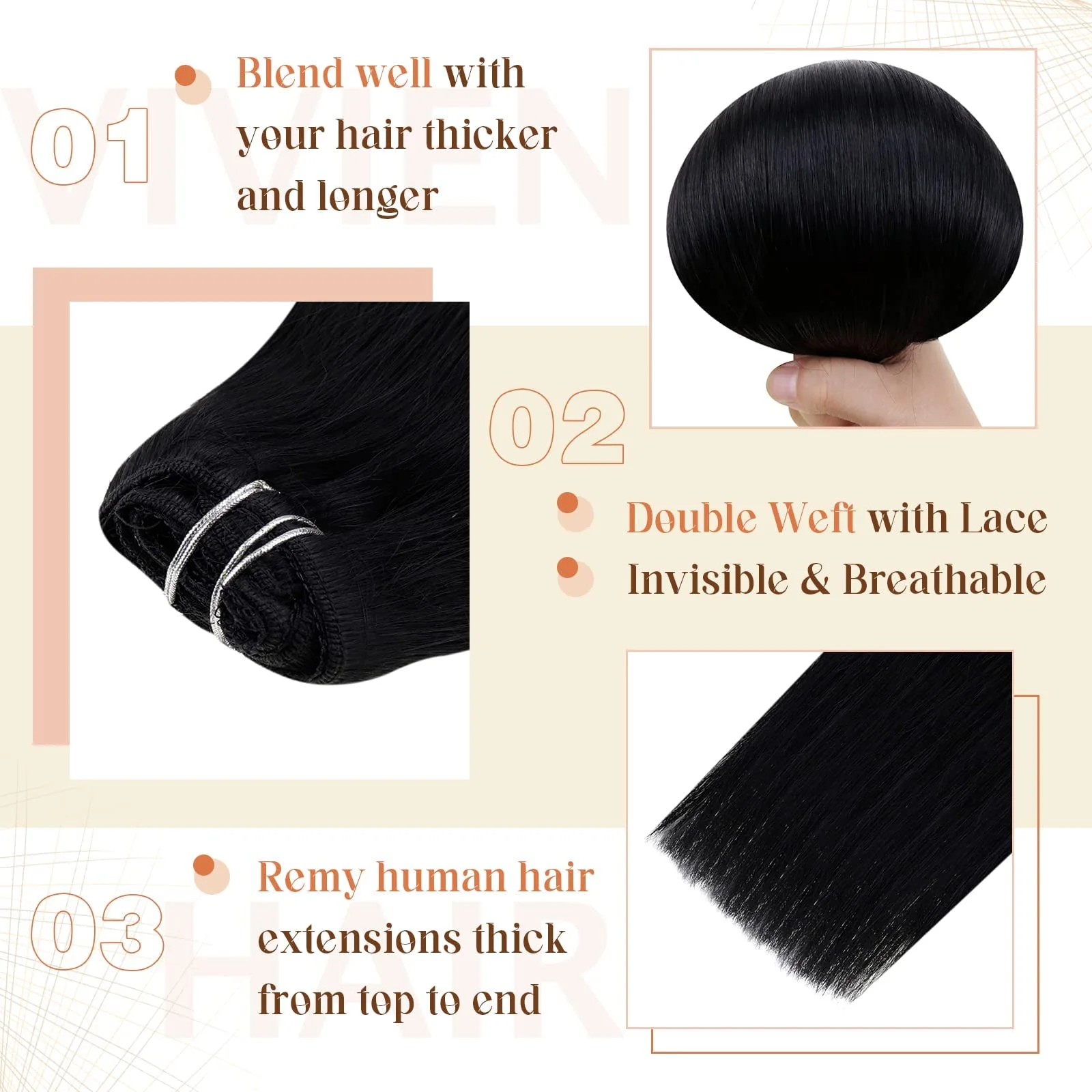 Ombre Human Hair Clip in Hair Extensions - Image 95