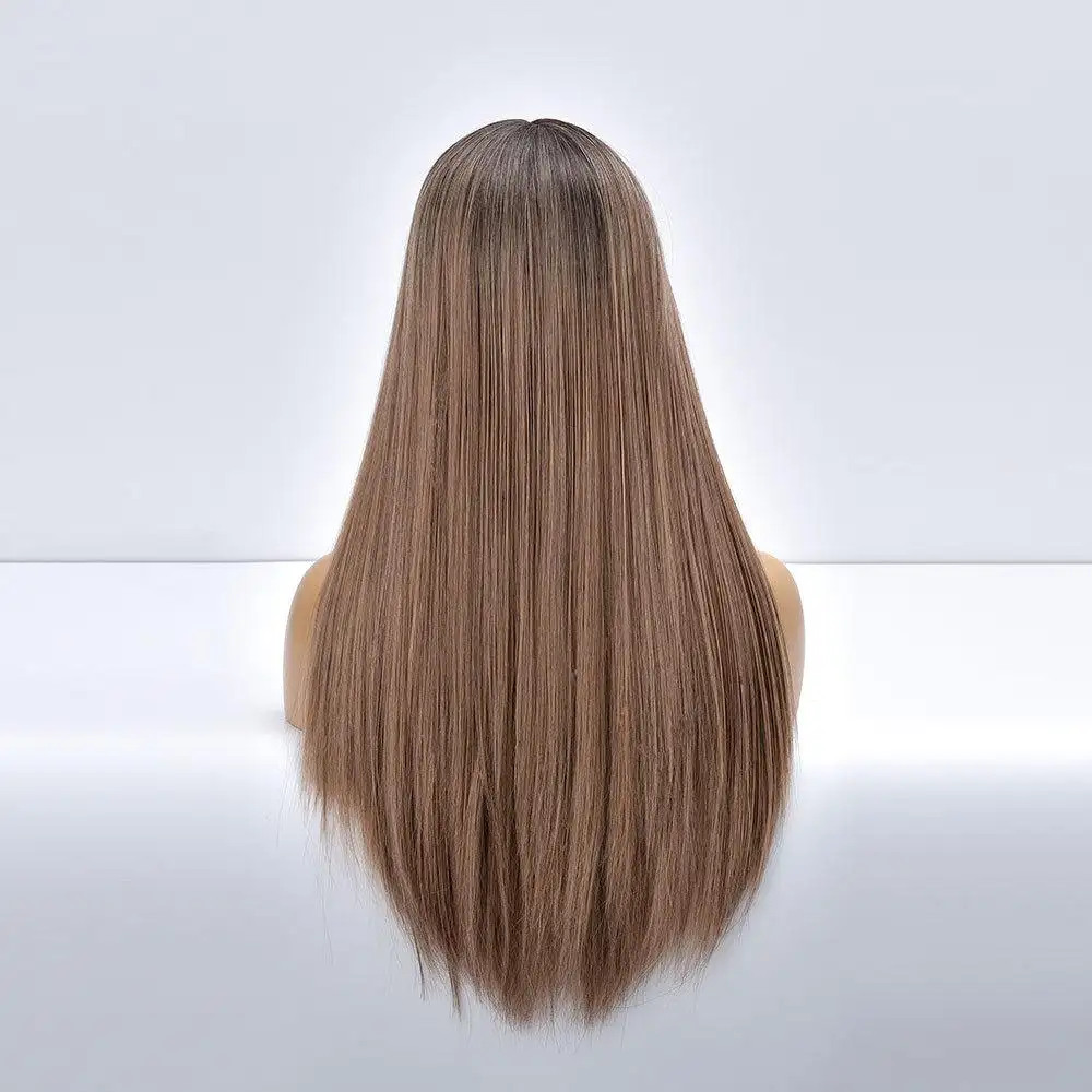 Giselle Ombre Long Straight Synthetic Wig For Women With Bangs - Image 4