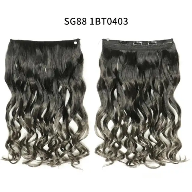 One-piece Long Wavy  Heat Resistant Clip In Hair Extensions - Image 14
